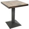 OHMG Tavolo da bar quadrato, tavolo alto da pranzo in piedi con base in acciaio, tavolini da caffè, bistrò, tavoli da pranzo, altezza 75 cm, mobile esterno per matrimonio compleanno giardino (A)