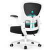 Durrafy Sedia Ufficio Ergonomica con Braccioli Poggiatesta Regolabile Schienale Alto Funzione Dondolo Poltrona Scrivania Girevole in Rete Traspirante con Supporto Lombare (Bianco)