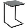 AVANTI TRENDSTORE - Caivano - Tavolino moderno in legno laminato nero con struttura in tubolare d'acciaio nero. Dimensioni LAP ca. 33x60x33cm
