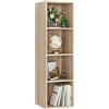 fevarbord Libreria a 4 Cubi,Libreria Mensola con 4 scomparti,Scaffale da Esposizione,Portaoggetti Autoportante,per Soggiorno,Ufficio,Camera da Letto 30 x 30 x 107 cm (Rovere)