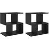 Homgoday Comodini, 2 pezzi, colore nero, 50 x 30 x 51,5 cm, in legno ingegnerizzato, comodino, tavolino per divano, mobiletto per soggiorno e camera da letto