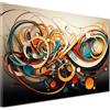 ARTEDinoi Quadro Moderno Stampa su Tela Lines Linee Astratto Dark Canvas Dimensione 150x100x4cm