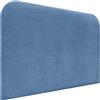 DHOME Testiera Imbottita Liscia Curva in Velluto Premium Altezza 70 cm da Parete Testiere Acustiche Fonoassorbenti Testata Letto per Camera da Letto (Blu, 100cm)