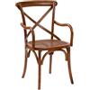 Biscottini Sedie sala da pranzo in legno massello e rattan - Sedia cucina e soggiorno 52x45x90 cm - Sedie da esterno e interno per eventi - Poltrona impagliata rustica con braccioli - Thonet vintage