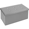 emmevi Cassapanca Contenitore Pouf Panca Portaoggetti Poggiapiedi Similpelle Diamanti 76x38x38 cm Grigio