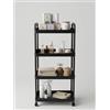 Home in Smart Carrello Salvaspazio Stretto con Ruote, Carrellino Slim 4 Ripiani per Cucina Bagno e Dispensa, Organizer Mobile per Spazi Stretti, Scaffale Portaoggetti Multiuso in Plastica Resistente 32x21x95cm