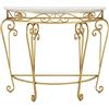 Generic Consolle moderna con struttura in metallo nero, facile da montare, ideale per piccoli spazi in soggiorno o corridoio, tavolo da ingresso semicircolare (oro, 60 cm)