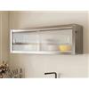 ZASEZOD Armadio Pensile Cucina in Acciaio Inox con Ante Scorrevoli, Mobile Pensile da Parete per Cucina, Armadietto di Stoccaggio Murale per Cucina Bagno Ufficio(80x30x40CM)