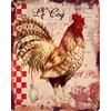 Moritz - Targa in metallo con scritta Le COQ gallo colorato, 20 x 25 cm