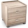 MA MAISON Comodino 2 Cassetti - Struttura in Legno Truciolare, Melaminico, Colori Vari, Design Moderno, Camera da Letto, Mobiletto Cassettiera - 43 x 40 x 43,5 cm (Rovere Naturale)