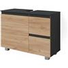 Vicco Mobile sottolavabo per bagno J-Shape, Antracite/Rovere dorato 80 x 60.8 cm