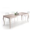 Mobili Fiver, Tavolo Allungabile Classico, 120(200) x80 cm, Olmo perla, per 6-8 persone, Tavolo Cucina, Soggiorno, Made in Italy
