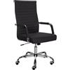 CLP Sedia Ergonomica Per Ufficio Amadora I Sedia Regolabile In Altezza E Girevole A 360 Gradi I Rivestimento In Similpelle O Tessuto | Colore nero Materiale Stoffa
