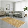 Jimri Fashion4Home Tappeto a pelo corto, boho Kelim, per soggiorno, camera da letto e cucina, per corridoio, cameretta dei bambini,camera dei bambini Morocco-oro-bianco, 80 x 150 cm