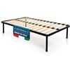 DOLCI SOGNI Rete 120x200 a Doghe, Letto Piazza e Mezza Ortopedica con Barra Centrale, 4 Piedi Letto Smontabili, Struttura Letto in Ferro Altezza 30 cm 100% Made In Italy