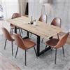 Lexiou Tavolo da pranzo espandibile, L140/180 x W80 x 75, stile industriale, rettangolare, caffè, MDF, effetto rovere+nero