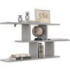 KUBUTKU Scaffale decorativo da parete con 2 ripiani, 100 x 45 x 18 cm, design scandinavo, moderno, per soggiorno, cucina, ufficio, camera da letto, bagno, libreria (grigio)
