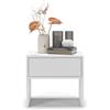Regalik Comodino PARI Con Cassetto 50 x 45 x 35 cm - Design Moderno Con Guide a Sfera Tip On - Bianco