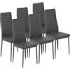 GOKHOMX Set 6 Sedie Sala da Pranzo Sedie Cucina Moderne e Seduta Ergonomica Sedie Soggiorno Per Arredo Sala da Pranzo,Cucina e Ufficio,Gambe in Metallo,Grigio