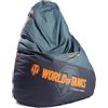 DIABLO Pouf Poltrona Sacco XXL World of Tanks | Con Ibottitura da Gaming, da Gioco, per la camera dei Bambini, Soggiorno Beanbag | Perle in EPS | Poliestere, 100 cm x 110 cm x 110 cm