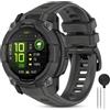 CHULN Silicone Cinturino per Garmin Instinct 3 50mm AMOLED/Instinct 3 Solar 50mm, 26mm Regolabile Sportiva Cinturino di Ricambio per Smartwatch.(No host)