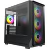 Montech X5M PC-Geh?use, Midi-Tower, Micro-ATX, ARGB, Tempered Glass - schwarz