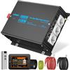 GIANDEL 2000W Inverter Onda Sinusoidale Pura 12V a 230V per RV e Off-Grid | Convertitore di tensione con picco 4100W, telecomando LED e tensione regolabile per elettrodomestici, casa, camper e solare