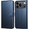 Leacckl Cover per Honor 600/600 Pro 5G, Custodia a portafoglio in Pelle PU Premium [Magnetica a Scatto] [Funzione Stand], Blu