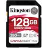 Kingston Canvas React Plus V60 SD 256GB SDXC UHS-II 280R/150W U3 V60 for Full HD/4K