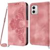 Netany Cover per Motorola Moto G73 5G con Cordino, Flip Portafoglio Custodia in Pelle, [2 Porta Carte][Chiusura Magnetica],Custodia Libro Antiurto Cover con Laccio per Motorola Moto G73 5G (Rosa)