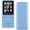 Denash Lettore MP3 MP4, Lettore Musicale Digitale Bluetooth Portatile con Schermo da 1,8 Pollici, Altoparlante Stereo o HiFi con Registrazione Radio, Scheda TF espandibile da 32 GB(Blu)