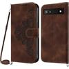 Netany Cover per Google Pixel 6A con Cordino, Flip Portafoglio Custodia in Pelle, [2 Porta Carte][Chiusura Magnetica],Custodia Libro Antiurto Cover con Laccio per Google Pixel 6A (Marrone)