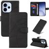 LACAE Cover a Libro per Oppo Reno 15 FS 5G 4G / Reno 15 F 5G 4G - Custodia Flip PU Pelle con Porta Carte, Supporto, Magnetica Case (Black)