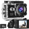 Aolso 1080P/30FPS Action Cam Con 32GB Scheda, Sports Camera Ultra HD Impermeabile fino a 30 m, Action Camera per Casco con Batterie 900 mAh e Accesorios Multiples per Ciclismo Sci Paracadutismo