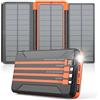 Jinepin - Caricabatteria power bank solare da 46800 mAh con 4 cavi integrati, 3 pannelli solari pieghevoli, caricabatterie portatile con ricarica rapida PD20W, display LED, ingresso/uscita USB-C
