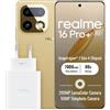 realme 16 Pro+ 5G Smartphone 12+512GB,Schermo 6,8 pollici,Master Gold,Display 144Hz,Ricarica 80W Ultra Charge,Batteria 7000mAh,Fotocamera 300MP,Snapdragon 7 Gen 4,IP69