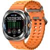JINSHANGZI 2025 Watch Ultra 7 Smart Watch 500mAh Battery GPS Track Men Watch AMOLED 5.3 Bluetooth Call Fitness Sports Smartwatch SK7 (Orange)