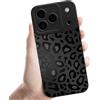 Coalbooliy Custodia Per iPhone 17 Pro 6,3'', Cellulare Nero Silicone Morbido Cover per telefono Aesthetic Modello Leopardato Disegni Protezione Fotocamera Antiurto Protettiva Case, 08