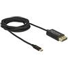 DELOCK Cable USB Tipo-C Macho DISPLAYPORT Macho DP-Alt Mode 4K 60 Hz 2 M