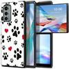 BWEGRHE Custodia sottile per LG Wing 5G, custodia rigida per telefono da donna/ragazze per LG Wing, custodia di ricarica wireless antiurto per LG Wing 5G (2020), stampa di zampa di cane carino