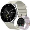 Basznrty Smartwatch Donna Uomo Orologio Fitness: Bluetooth Chiamata Risposta Vivavoce Impermeabile Digitale Smart Watch Tracker Cardiofrequenzimetro Spo2 Calorie Sportivo Contapassi per Android ios Argento15
