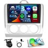 Inefala 4+64G Autoradio per Ford Focus 2004-2011 Android 15 mit 9'' In-Cell Schermo Soporta Wireless Carplay und Android Auto Mirror Link Radio FM/RDS GPS WIFI Bluetooth SWC Telecamera Posteriore