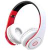 WEB world electronic business Cuffie Bluetooth Wireless Pieghevoli Over-Ear - Ingresso Scheda SD Jack 3.5mm con Microfono Vivavoce - Colore Bianco e Rosso