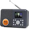 MangoKit MD3 Radio Digitale Portatile DAB/DAB+ e FM,altoparlante Bluetooth,cuffie,40 stazioni preimpostate,sveglie e orologio,schermo a colori,batterie e alimentazione elettrica - Grigio Scuro