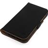 Porter Riley - Custodia in pelle compatibile con iPhone 8/7 SE 2022/20 Custodia a/portafoglio/a libro in vera pelle nabuk premium con scomparti per carte e supporto orizzontale (Nero, Marrone chiaro)