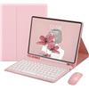 JZ Combo Magnetic Touch Tastiera Caso per iPad Mini 5/4/3/2 Generation Case con copertura tastiera e mouse (Penna non inclusa) For iPad Mini 5/4/3/2 - Pink