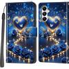 Haninsuze Cover per Samsung Galaxy A05s, Custodia Interno TPU Antiurto Portafoglio con Disegni [schede Fessura] [Supporto Stand] Cover Libro in PU Pelle (cuore blu)