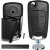 mt key Chiave pieghevole alloggiamento chiave telecomando chiave auto 3 tasti vergine HU100 + batteria compatibile con Opel
