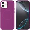 Mixroom - Custodia Cover Case per iPhone 11 in Tpu silicone liquido morbido compatibile con MagSafe con cerchio magnetico integrato Bordeaux C09