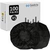 Geekria 100 paia copri-auricolari monouso per cuffie da centralino, copertura earcup per cuffie di piccole dimensioni, copri-cuscinetti auricolari igienici estensibili (XS/Nero)